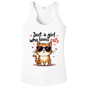 Cats Just A Girl Who Loves Cats Ladies PosiCharge Competitor Racerback Tank