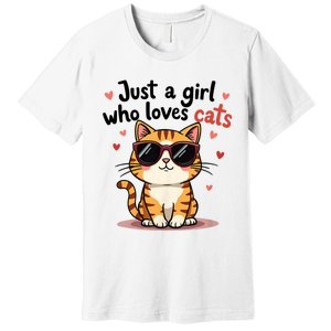 Cats Just A Girl Who Loves Cats Premium T-Shirt