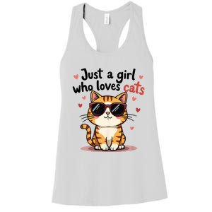 Cats Just A Girl Who Loves Cats Women's Racerback Tank