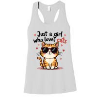 Cats Just A Girl Who Loves Cats Women's Racerback Tank