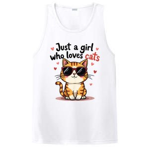 Cats Just A Girl Who Loves Cats PosiCharge Competitor Tank