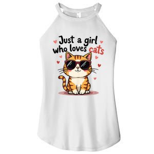 Cats Just A Girl Who Loves Cats Women's Perfect Tri Rocker Tank