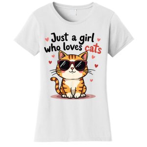 Cats Just A Girl Who Loves Cats Women's T-Shirt