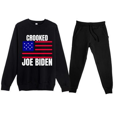 Crooked Joe Biden Trump Quote Called Joe Biden Crooked Premium Crewneck Sweatsuit Set