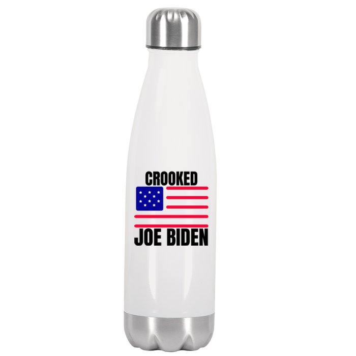 Crooked Joe Biden Trump Quote Called Joe Biden Crooked Stainless Steel Insulated Water Bottle