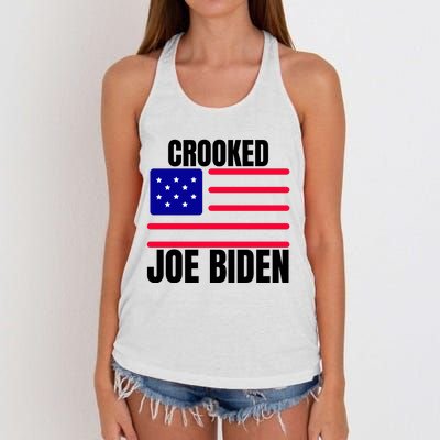 Crooked Joe Biden Trump Quote Called Joe Biden Crooked Women's Knotted Racerback Tank