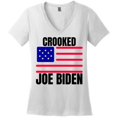Crooked Joe Biden Trump Quote Called Joe Biden Crooked Women's V-Neck T-Shirt