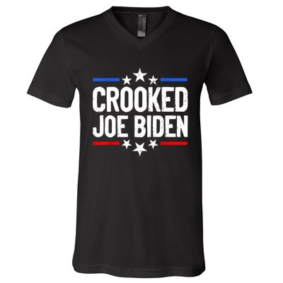 Crooked Joe Biden Confused Anti Biden V-Neck T-Shirt