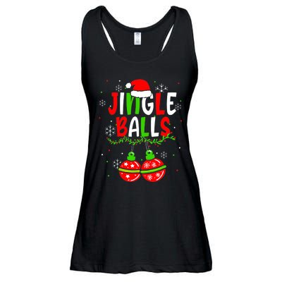 Chestnut Jingle Balls Tinsel Tits Groovy Christmas Couple Ladies Essential Flowy Tank