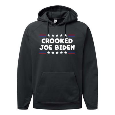 Crooked Joe Biden Confused Anti Biden Performance Fleece Hoodie