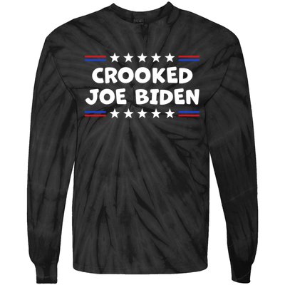 Crooked Joe Biden Confused Anti Biden Tie-Dye Long Sleeve Shirt