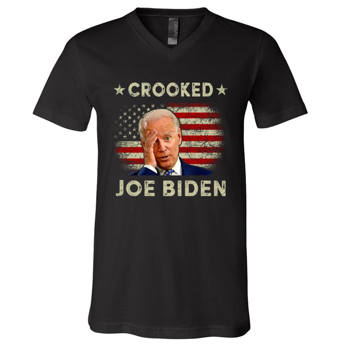 Crooked Joe Biden Trump Quote Called Joe Biden Crooked V-Neck T-Shirt