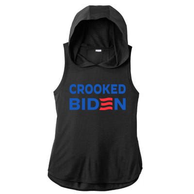 Crooked Joe Biden Trump Quote Called Joe Biden Crooked Ladies PosiCharge Tri-Blend Wicking Draft Hoodie Tank