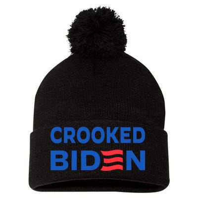 Crooked Joe Biden Trump Quote Called Joe Biden Crooked Pom Pom 12in Knit Beanie
