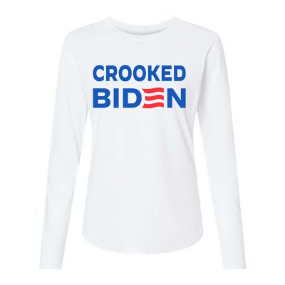 Crooked Joe Biden Trump Quote Called Joe Biden Crooked Womens Cotton Relaxed Long Sleeve T-Shirt