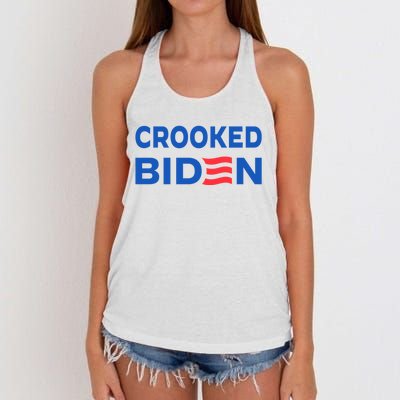 Crooked Joe Biden Trump Quote Called Joe Biden Crooked Women's Knotted Racerback Tank