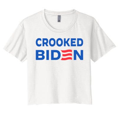 Crooked Joe Biden Trump Quote Called Joe Biden Crooked Women's Crop Top Tee