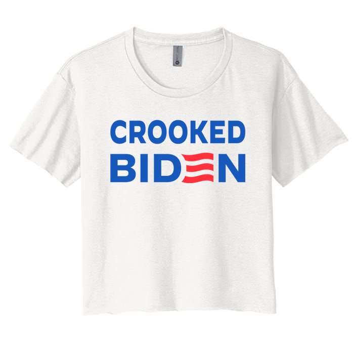 Crooked Joe Biden Trump Quote Called Joe Biden Crooked Women's Crop Top Tee