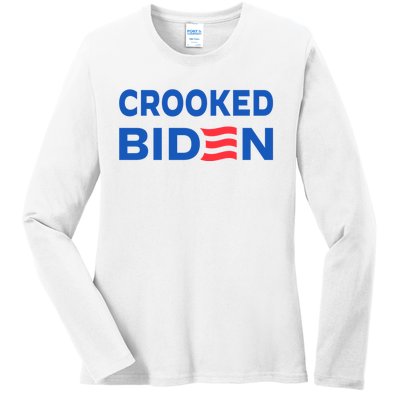 Crooked Joe Biden Trump Quote Called Joe Biden Crooked Ladies Long Sleeve Shirt