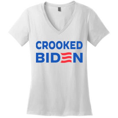 Crooked Joe Biden Trump Quote Called Joe Biden Crooked Women's V-Neck T-Shirt
