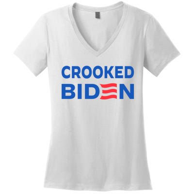 Crooked Joe Biden Trump Quote Called Joe Biden Crooked Women's V-Neck T-Shirt