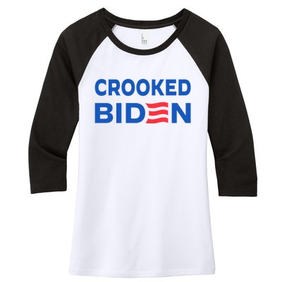 Crooked Joe Biden Trump Quote Called Joe Biden Crooked Women's Tri-Blend 3/4-Sleeve Raglan Shirt