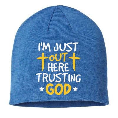 Christian Jesus Bible Im Just Out Here Trusting God Sustainable Beanie