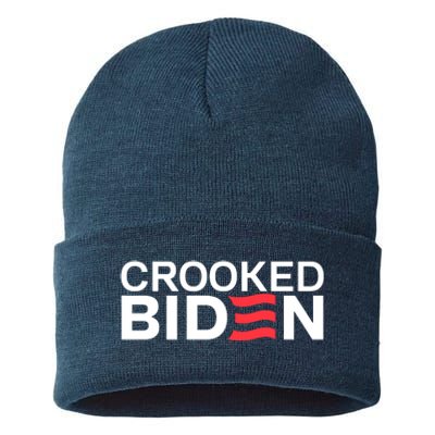 Crooked Joe Biden Pro Trump Political Sustainable Knit Beanie