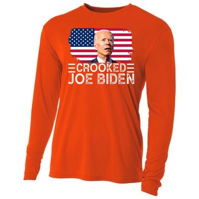 Crooked Joe Biden Flag Pro Trump 2024 Cooling Performance Long Sleeve Crew