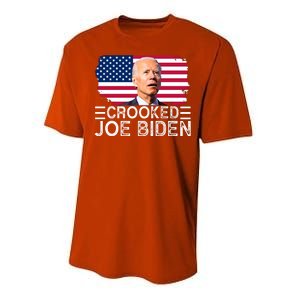 Crooked Joe Biden Flag Pro Trump 2024 Performance Sprint T-Shirt