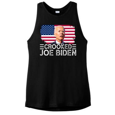 Crooked Joe Biden Flag Pro Trump 2024 Ladies PosiCharge Tri-Blend Wicking Tank