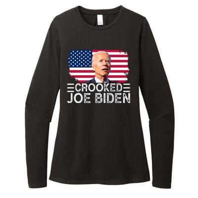 Crooked Joe Biden Flag Pro Trump 2024 Womens CVC Long Sleeve Shirt