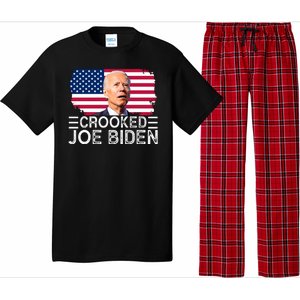 Crooked Joe Biden Flag Pro Trump 2024 Pajama Set