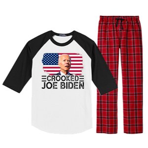 Crooked Joe Biden Flag Pro Trump 2024 Raglan Sleeve Pajama Set