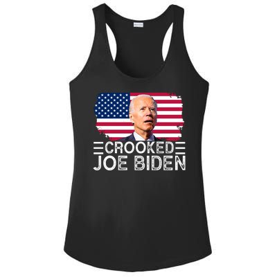 Crooked Joe Biden Flag Pro Trump 2024 Ladies PosiCharge Competitor Racerback Tank