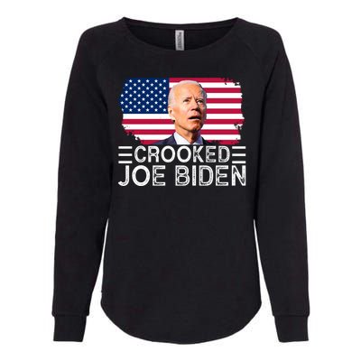 Crooked Joe Biden Flag Pro Trump 2024 Womens California Wash Sweatshirt