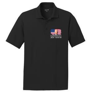 Crooked Joe Biden Flag Pro Trump 2024 PosiCharge RacerMesh Polo