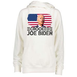 Crooked Joe Biden Flag Pro Trump 2024 Womens Funnel Neck Pullover Hood