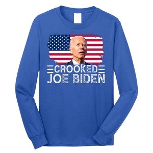 Crooked Joe Biden Flag Pro Trump 2024 Long Sleeve Shirt