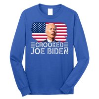 Crooked Joe Biden Flag Pro Trump 2024 Long Sleeve Shirt