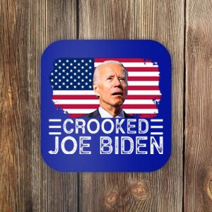 Crooked Joe Biden Flag Pro Trump 2024 Coaster