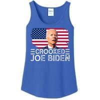 Crooked Joe Biden Flag Pro Trump 2024 Ladies Essential Tank