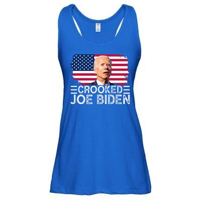 Crooked Joe Biden Flag Pro Trump 2024 Ladies Essential Flowy Tank