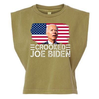 Crooked Joe Biden Flag Pro Trump 2024 Garment-Dyed Women's Muscle Tee