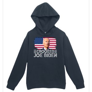 Crooked Joe Biden Flag Pro Trump 2024 Urban Pullover Hoodie