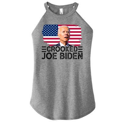 Crooked Joe Biden Flag Pro Trump 2024 Women's Perfect Tri Rocker Tank