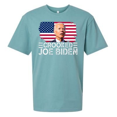 Crooked Joe Biden Flag Pro Trump 2024 Sueded Cloud Jersey T-Shirt