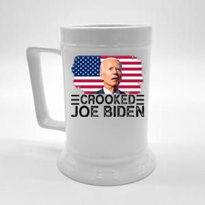 Crooked Joe Biden Flag Pro Trump 2024 Beer Stein