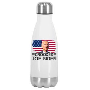 Crooked Joe Biden Flag Pro Trump 2024 Stainless Steel Insulated Water Bottle