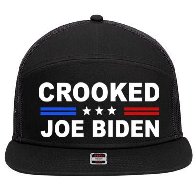 Crooked Joe Biden Trump Quote Political 7 Panel Mesh Trucker Snapback Hat